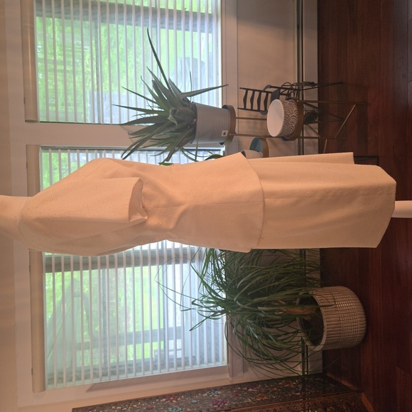 Vintage Travilla Short Sleeve Peplum Belted Dress Cream Womens Size 10 - Picture 7 of 12